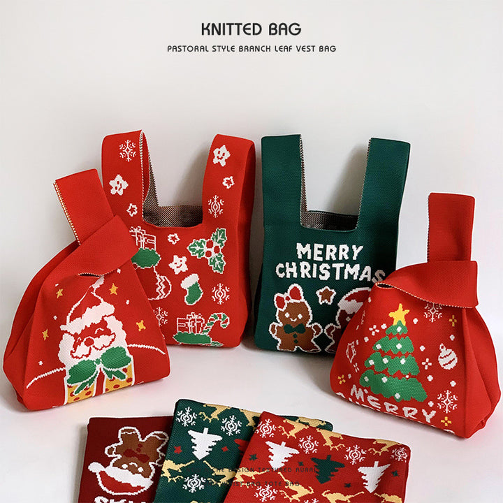 Bolsa de regalo de Navidad bolso de bolso de chaleco tejido