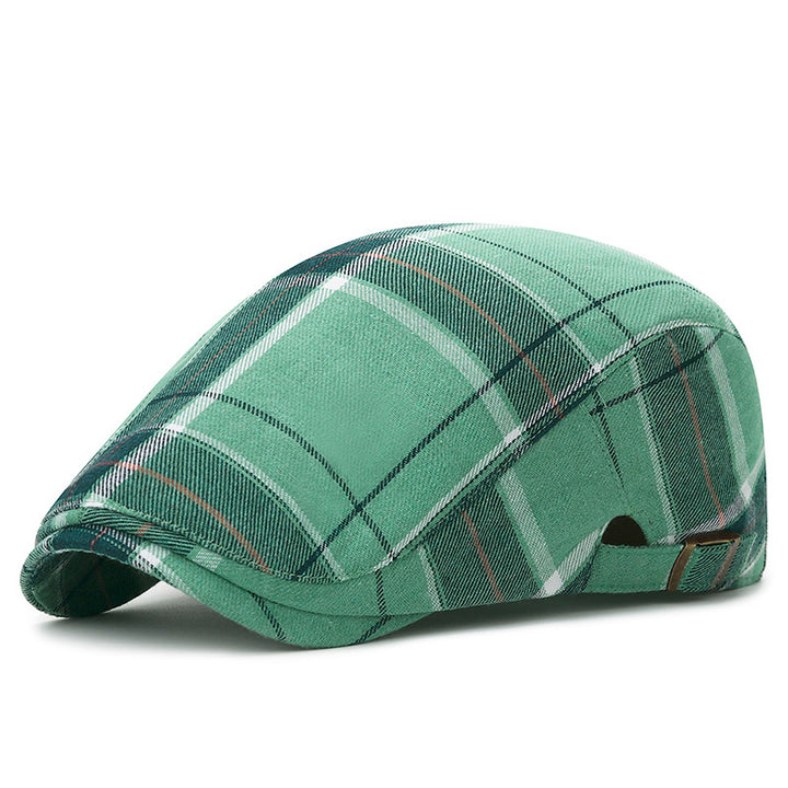 Color Plaid Beret Caps