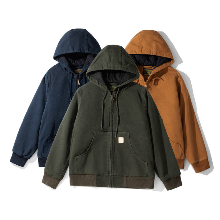 Men's cotton jacket thick hooded cotton jacket