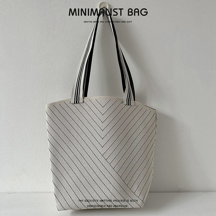 Diamantplaid großer Kapazitäts -Umhängetaschen Strickhandtasche