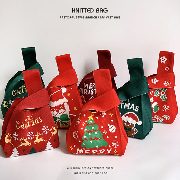 Bolsa de regalo de Navidad bolso de bolso de chaleco tejido