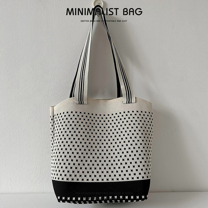 Diamantplaid großer Kapazitäts -Umhängetaschen Strickhandtasche