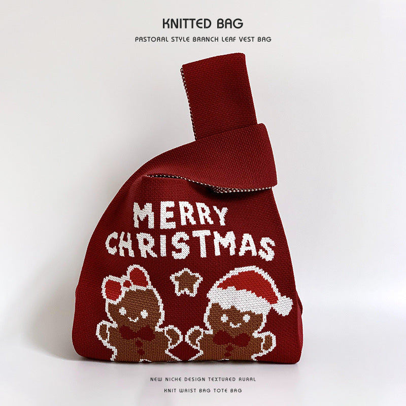 Bolsa de regalo de Navidad bolso de bolso de chaleco tejido