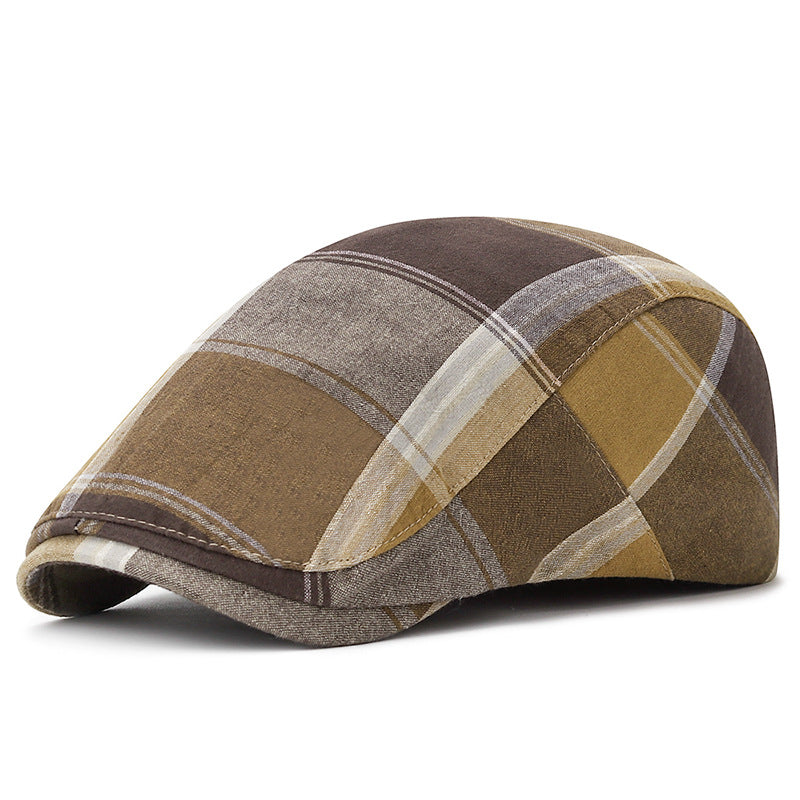 Casual plaid cap breathable forward cap