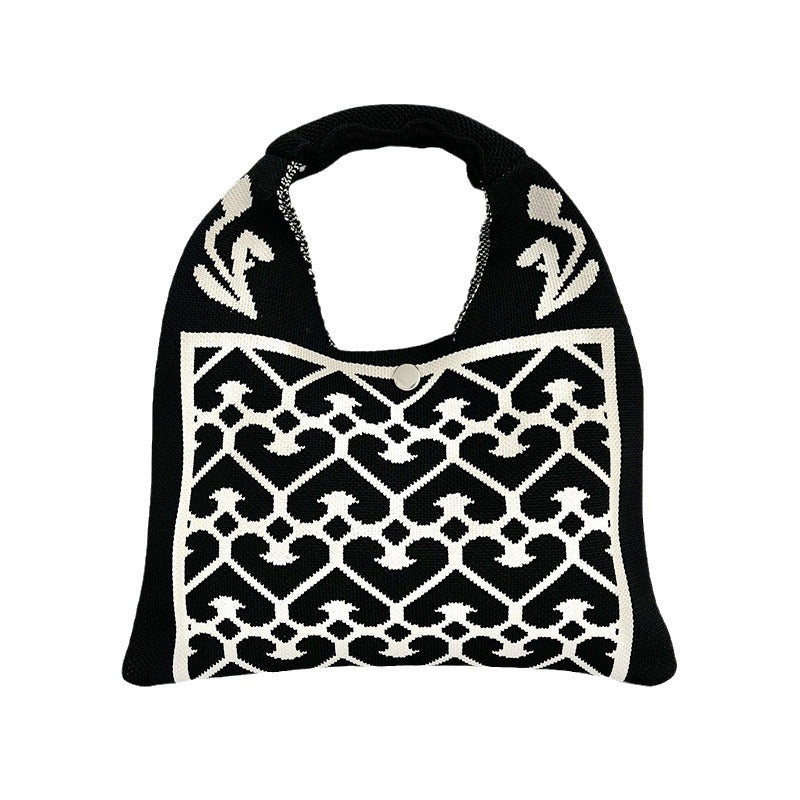 Women's small square knitted handbag