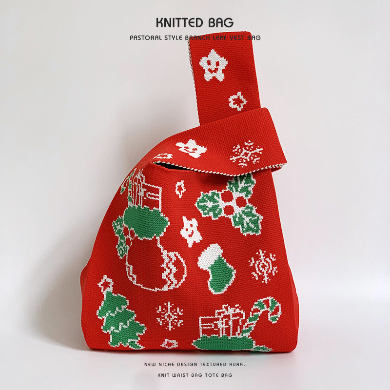 Bolsa de regalo de Navidad bolso de bolso de chaleco tejido