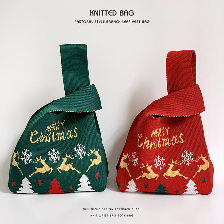 Bolsa de regalo de Navidad bolso de bolso de chaleco tejido