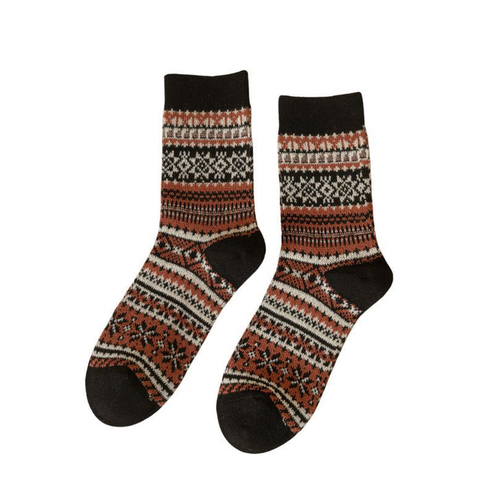 Herbst- und Winter -Retro -Baumwoll -Männer -Geometrische Jacquard -Socken