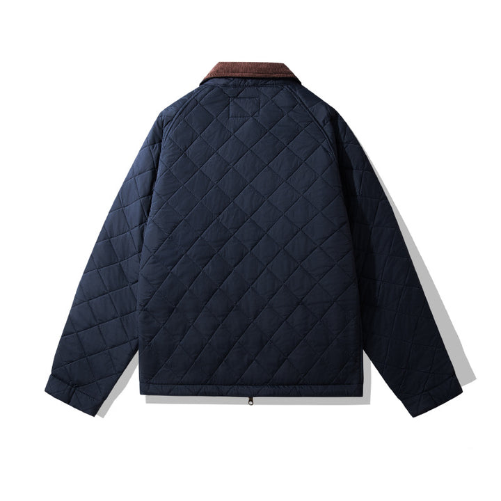 Men's Corduroy Jacket Jacket Rhombus Cotton Jacket