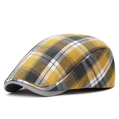 Vintage plaid cap for men