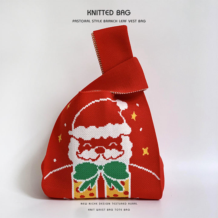 Bolsa de regalo de Navidad bolso de bolso de chaleco tejido