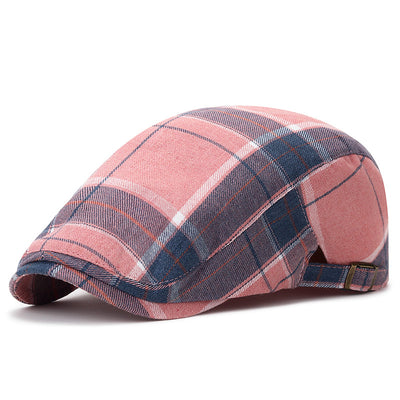 Color Plaid Beret Caps