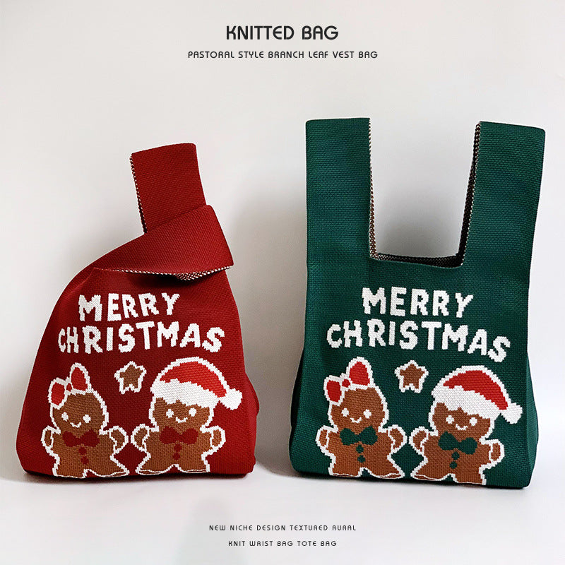 Bolsa de regalo de Navidad bolso de bolso de chaleco tejido