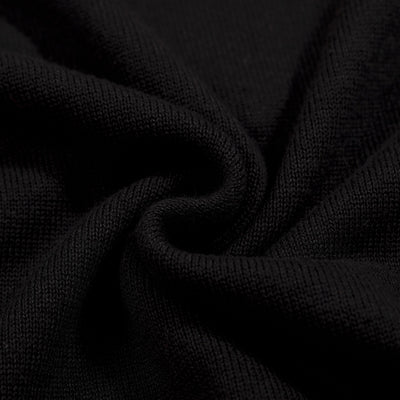 Men's black contrasting knit polo shirt