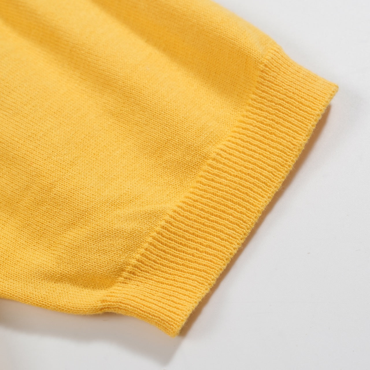 Men's yellow knit cardigan top