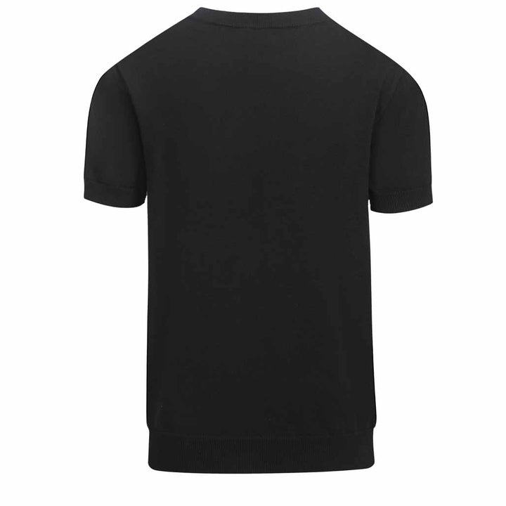 Men's rice print jacquard black vintage knit T-shirt