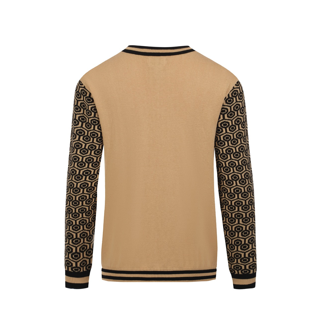 Men's brown jacquard vintage 60s knit T-shirt