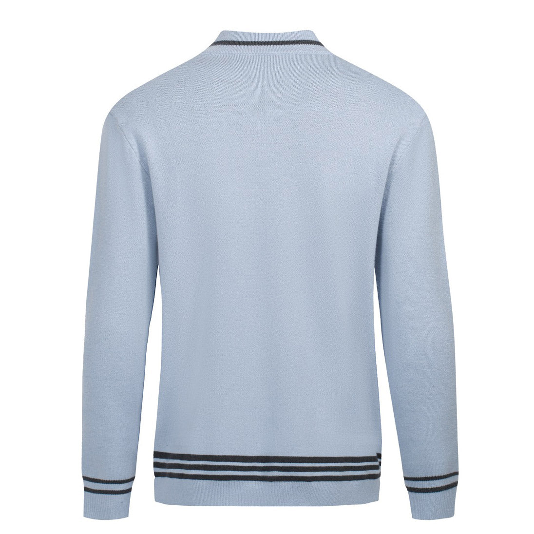 Men's blue vintage knit crew neck knit T-shirt