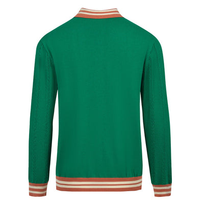 Men's green vintage 60s knit polo shirt