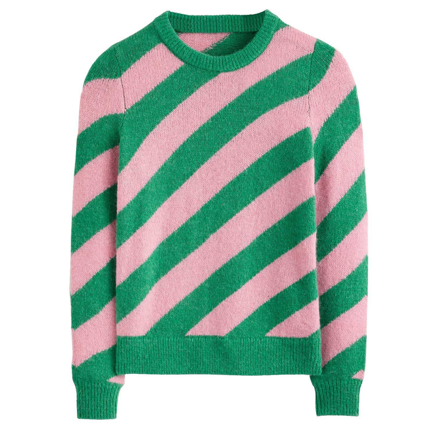 Women's vintage green striped knit T-shirt