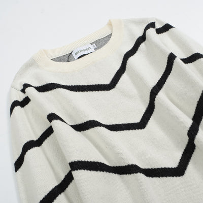 Women's beige line vintage knit top