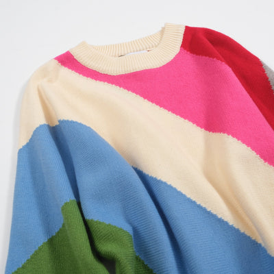 Women's striped multicolor knit sweater