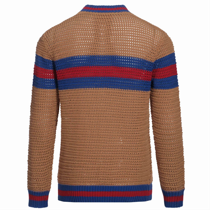 Men's brown vintage period crew-neck sweater