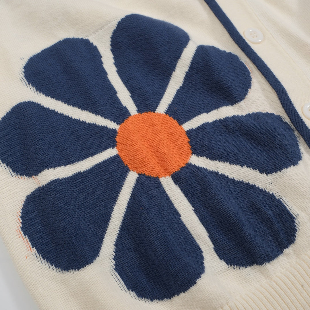 Polo de punto floral de 50 años de 50 años