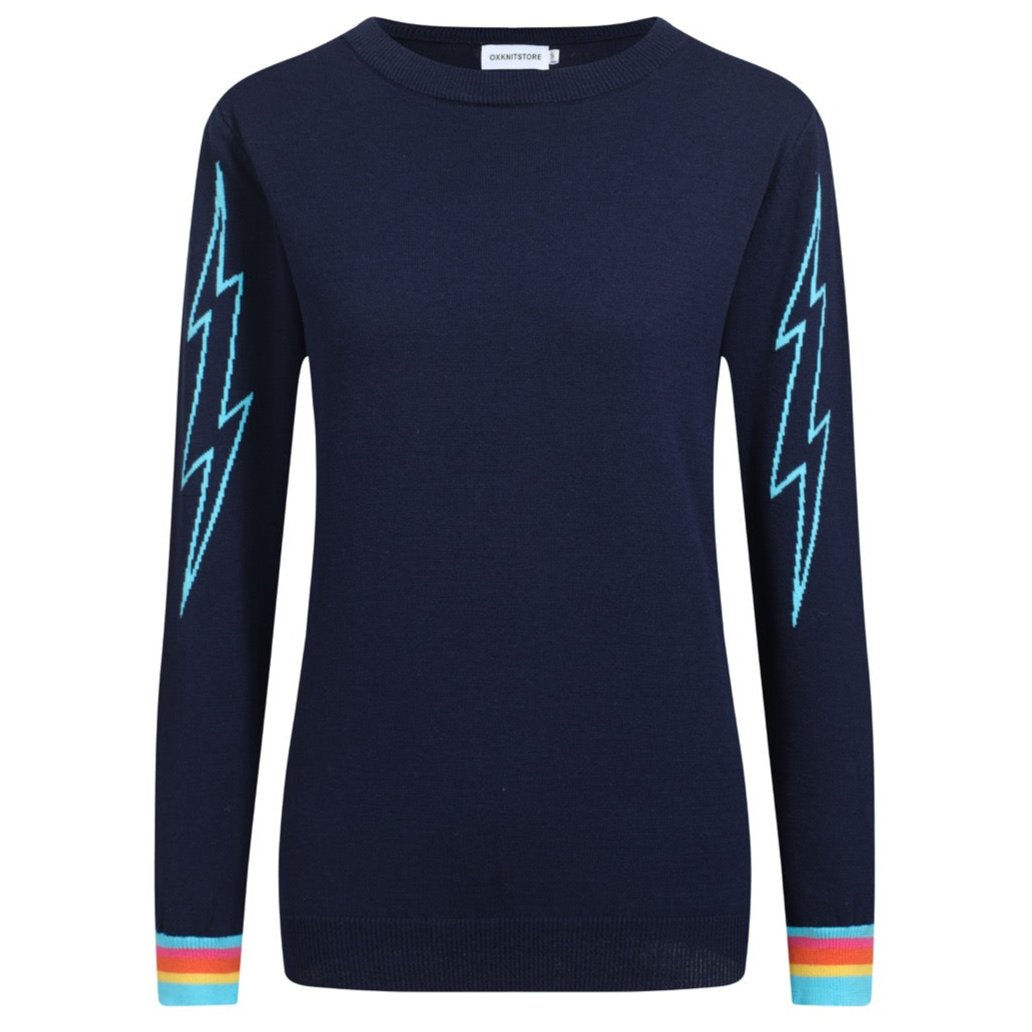 Women's black Lightning vintage knit top