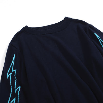 Women's black Lightning vintage knit top