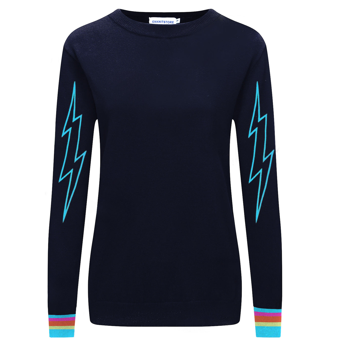 Women's black Lightning vintage knit top