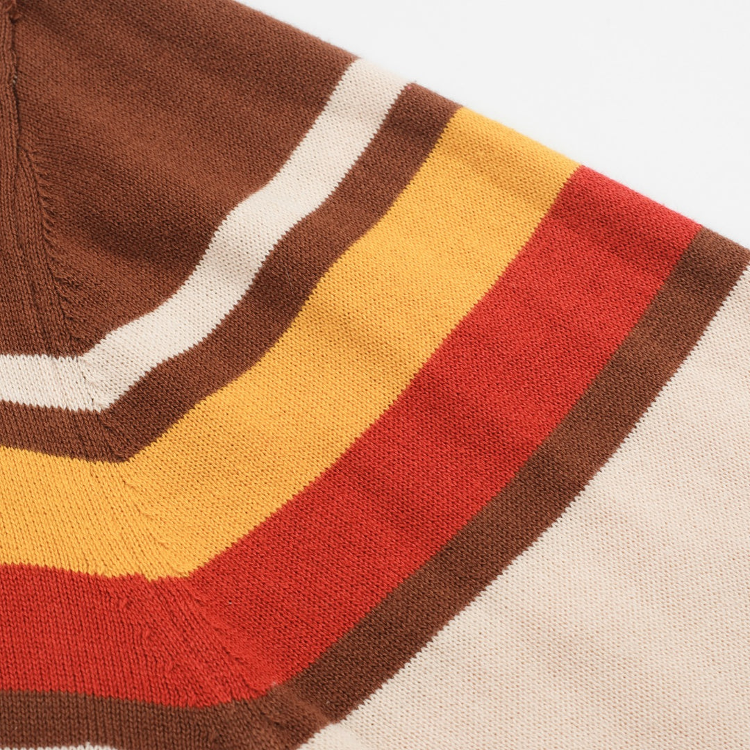 Men's brown striped turtleneck 1950s knitwear