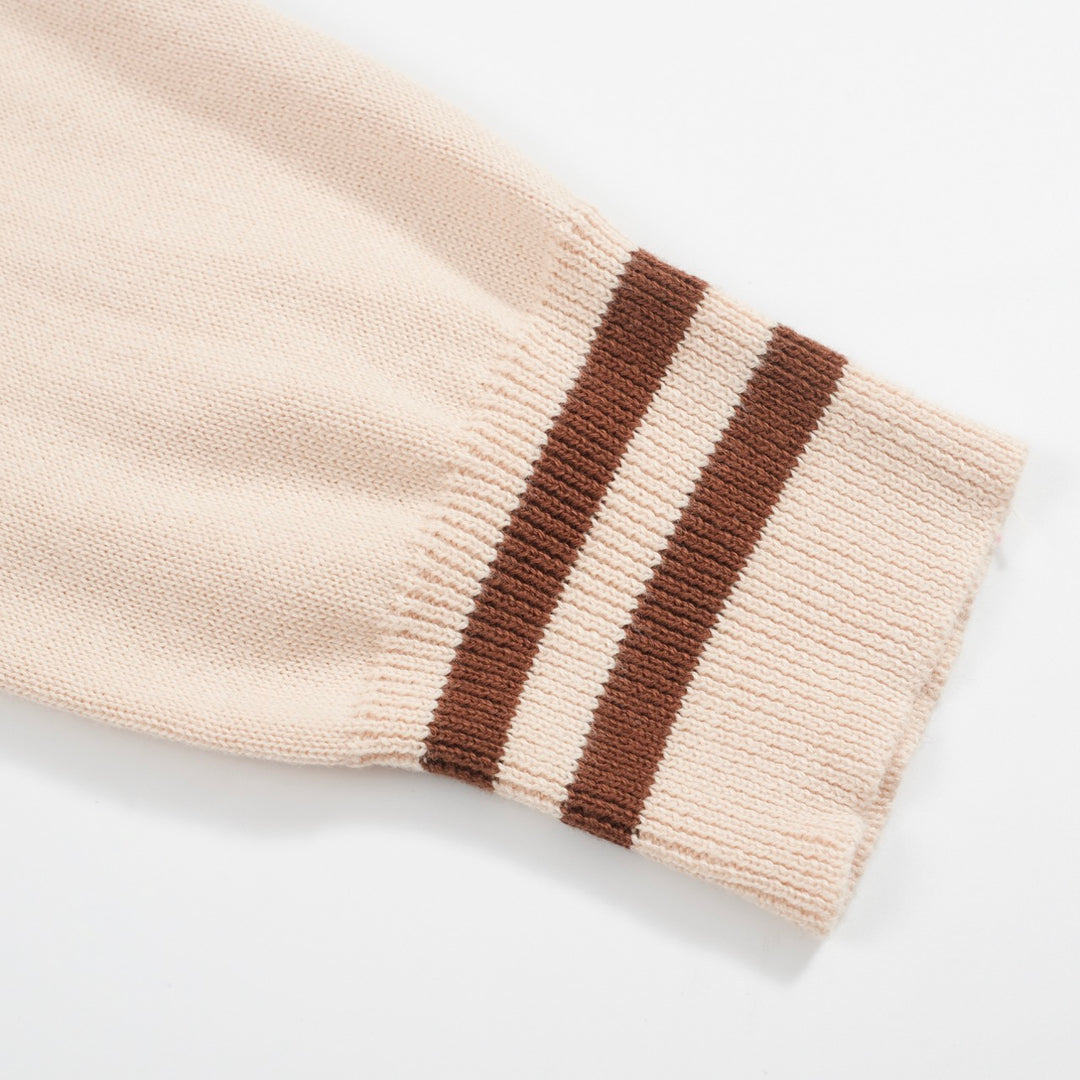 Men's brown striped turtleneck 1950s knitwear