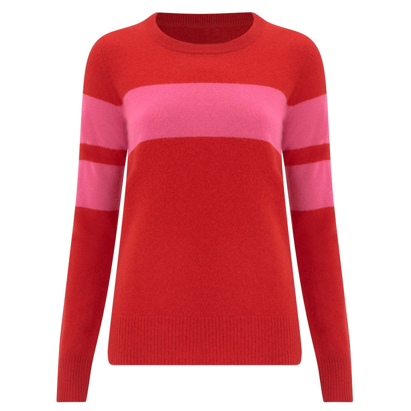 Women's red vintage striped fashion knit sweater