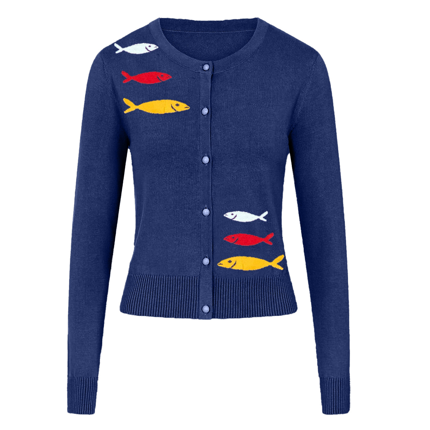 Women's navy blue fashion cardigan sweater