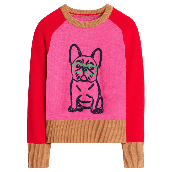 Ropa de punto retro de Doggie Red Jacquard Red Red Vintage