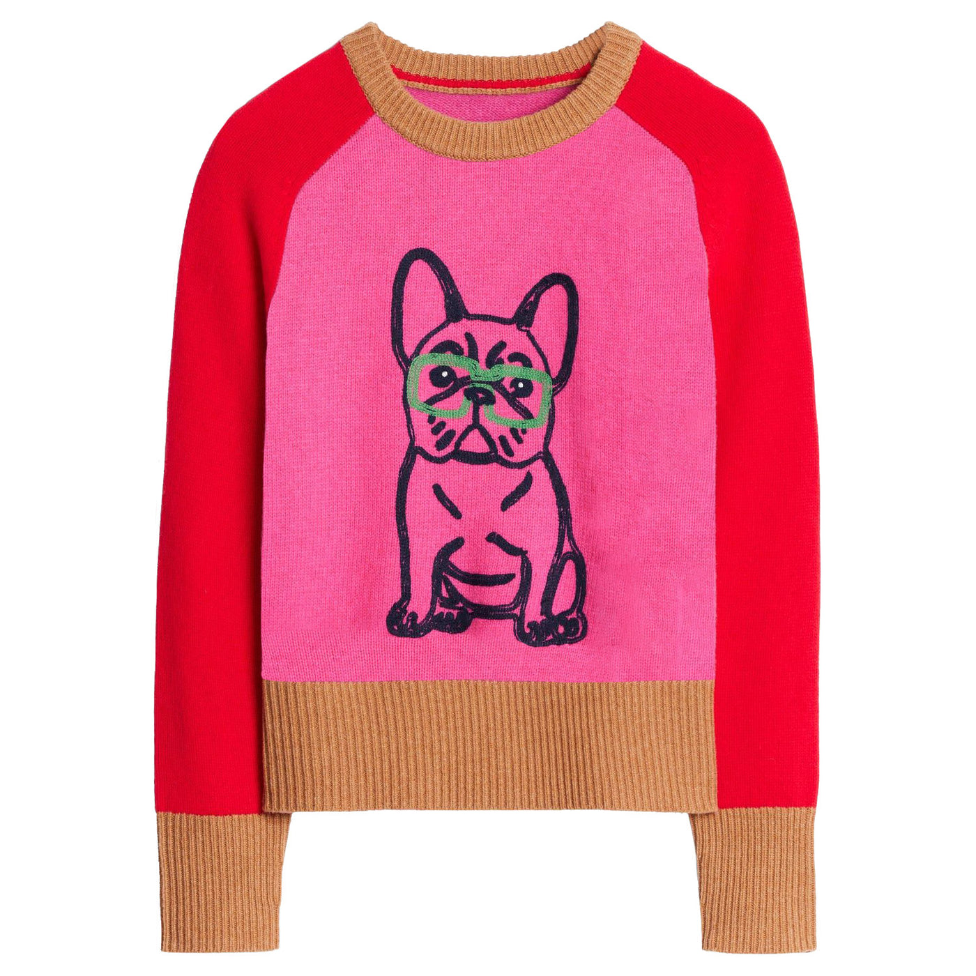 Women's red jacquard doggie knitwear