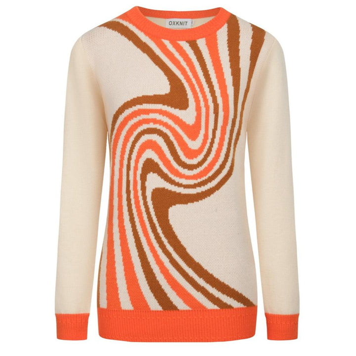 Women's vintage striped apricot sweater