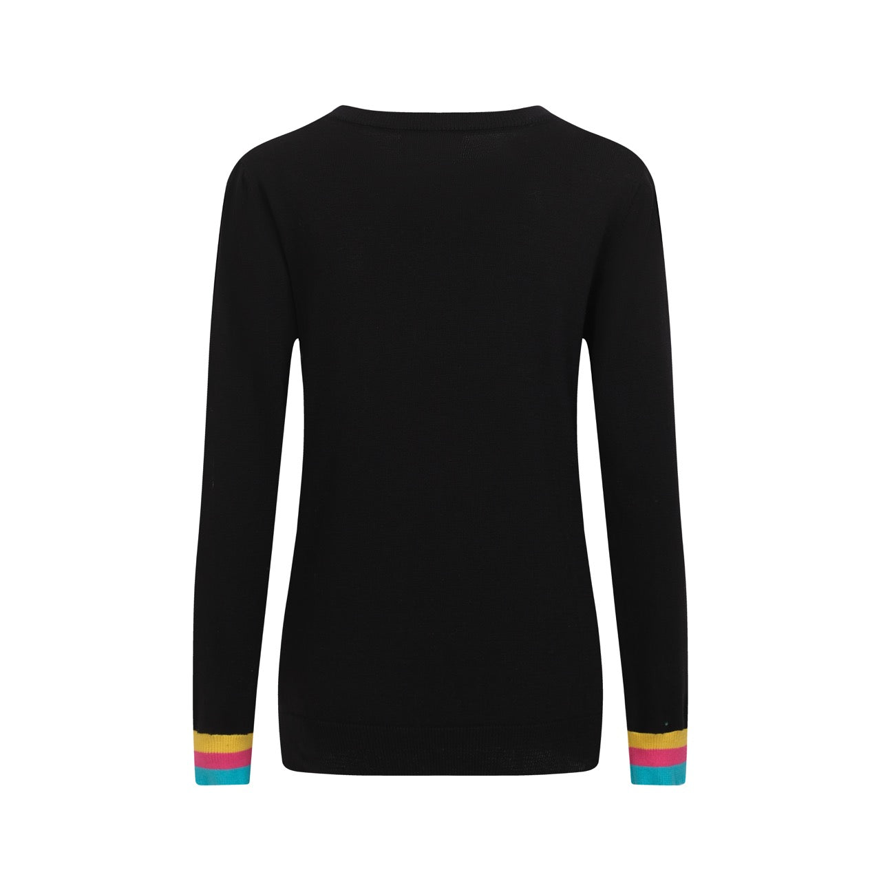 Women's black stars colored knitted sweater