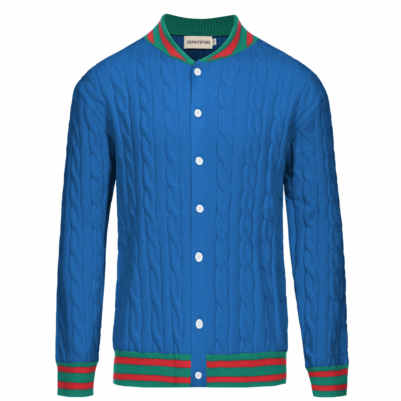 Men's blue vintage knit sweater jacket