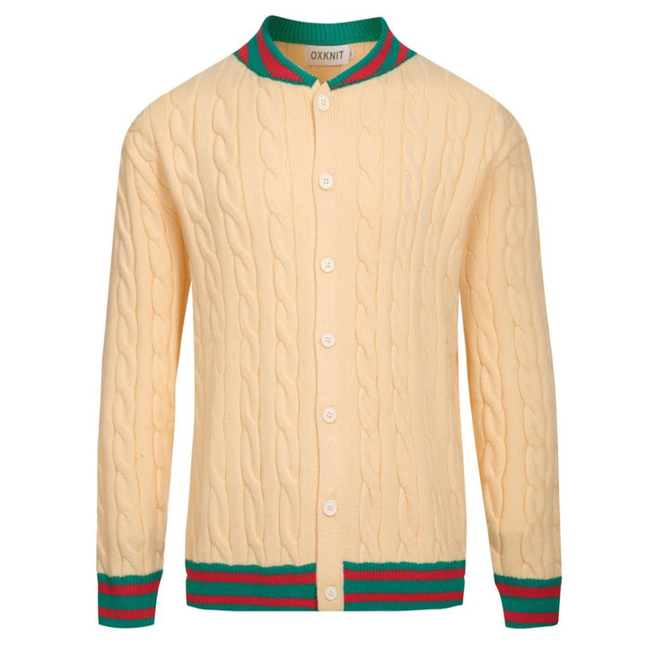 Men's yellow vintage knit sweater jacket