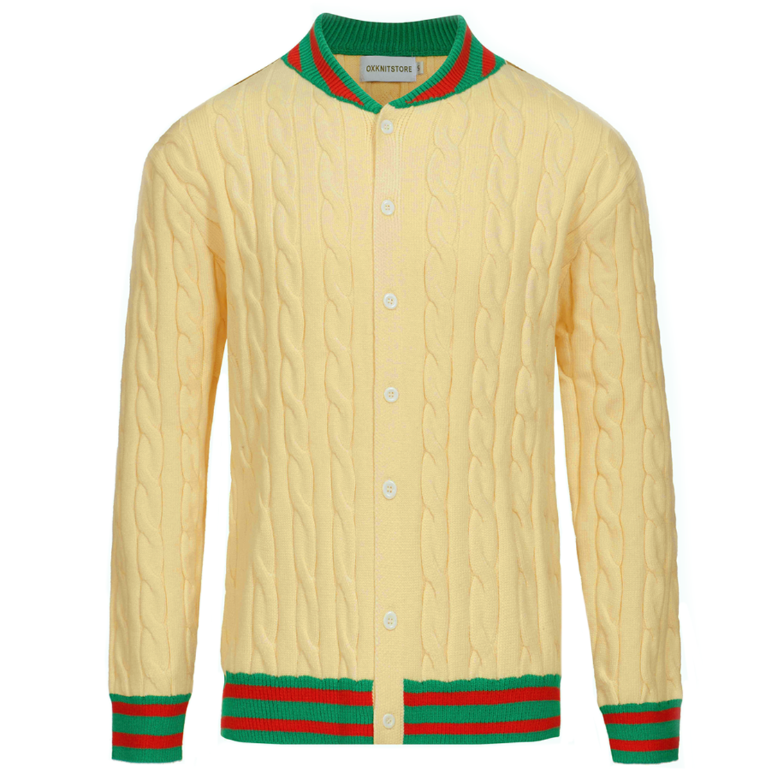 Men's yellow vintage knit sweater jacket