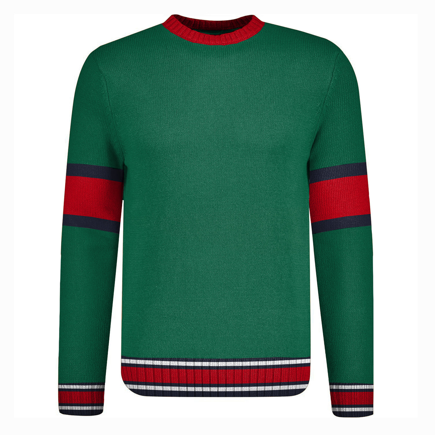 Men's green vintage striped knit sweater