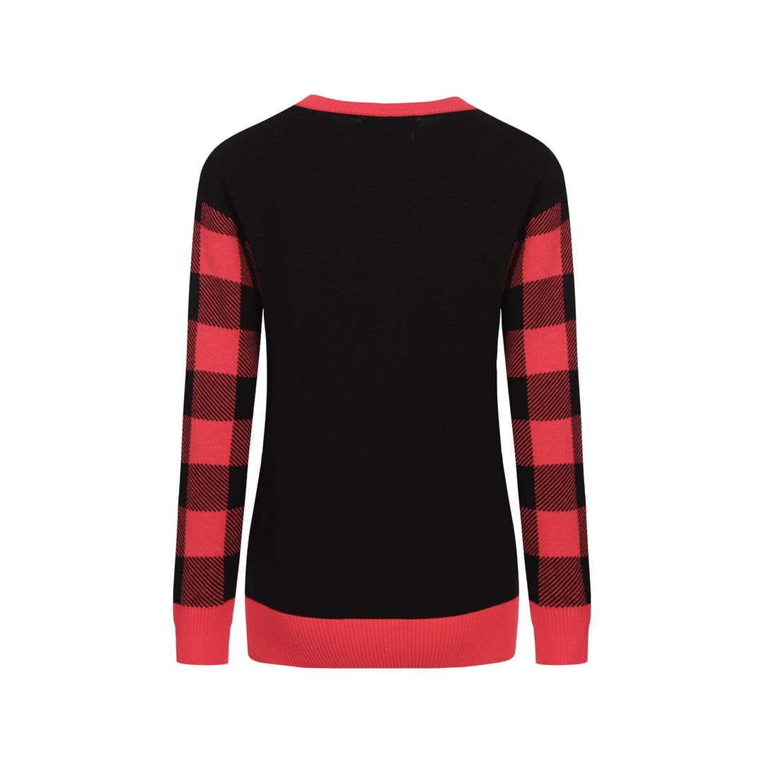 Women's black with red Christmas sweater