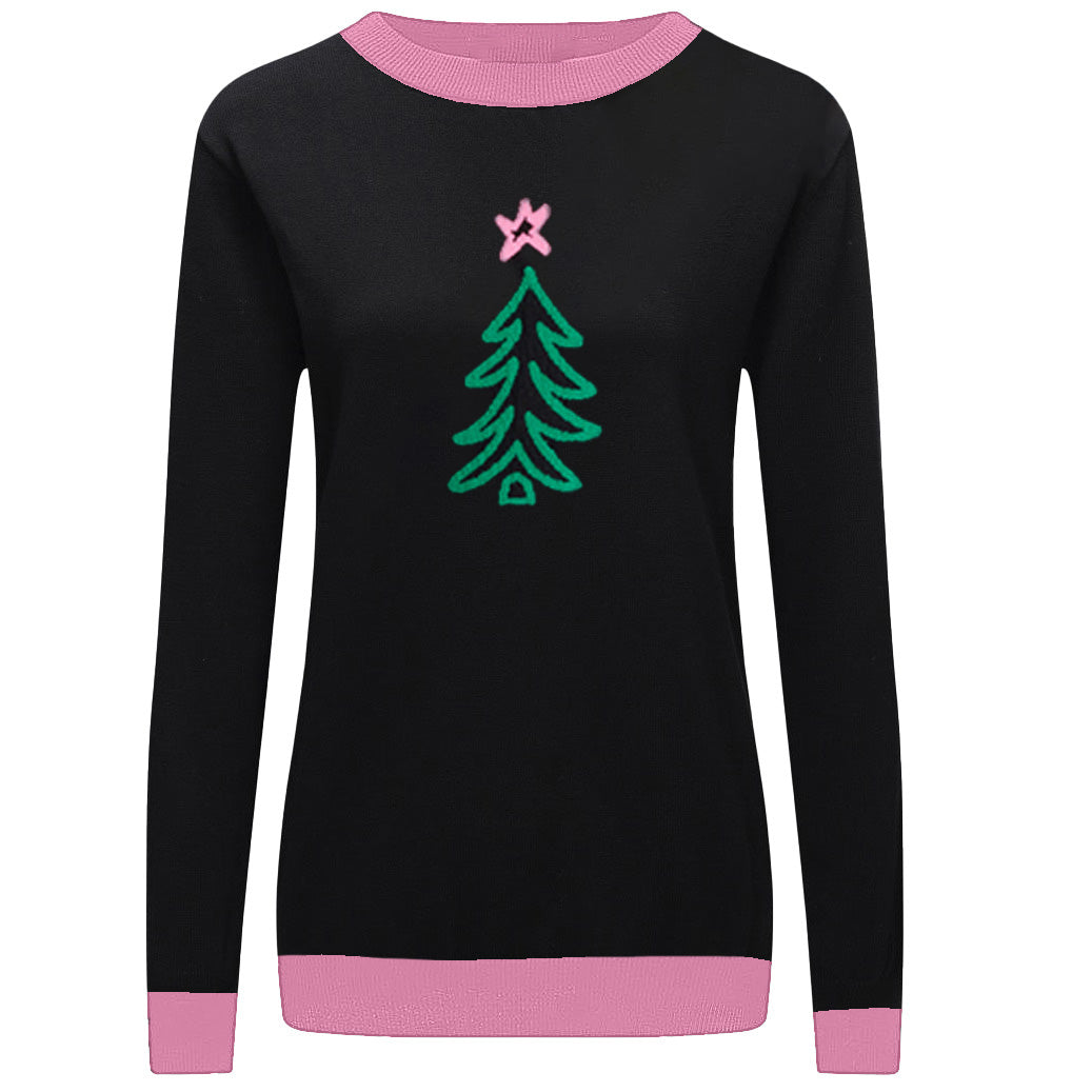 Women's cute tree vintage knitwear