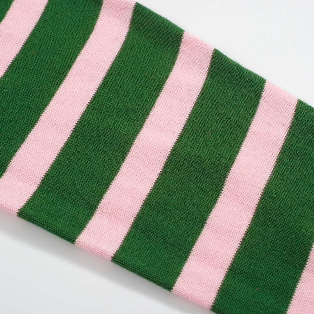 Women's green vintage striped Christmas jumper