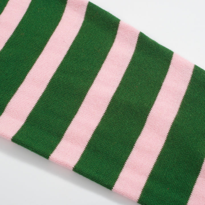 Women's green vintage striped Christmas jumper