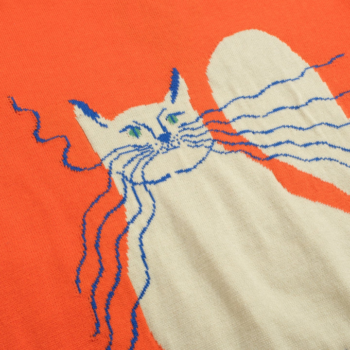 Women's orange vintage cat knitwear-Designed by Agathe Singer