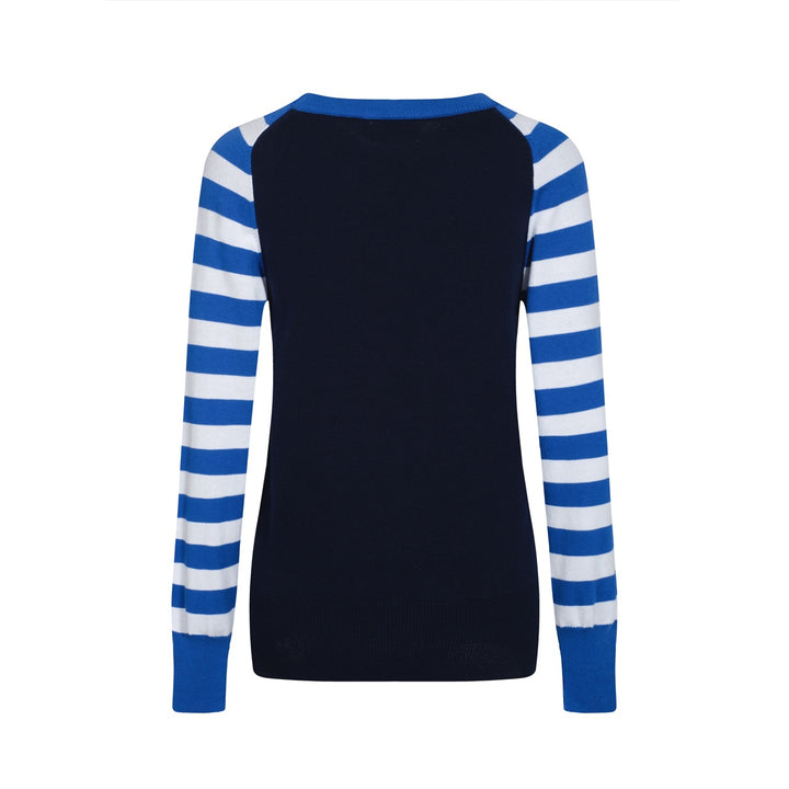 Women's blue Kitty retro striped knitwear