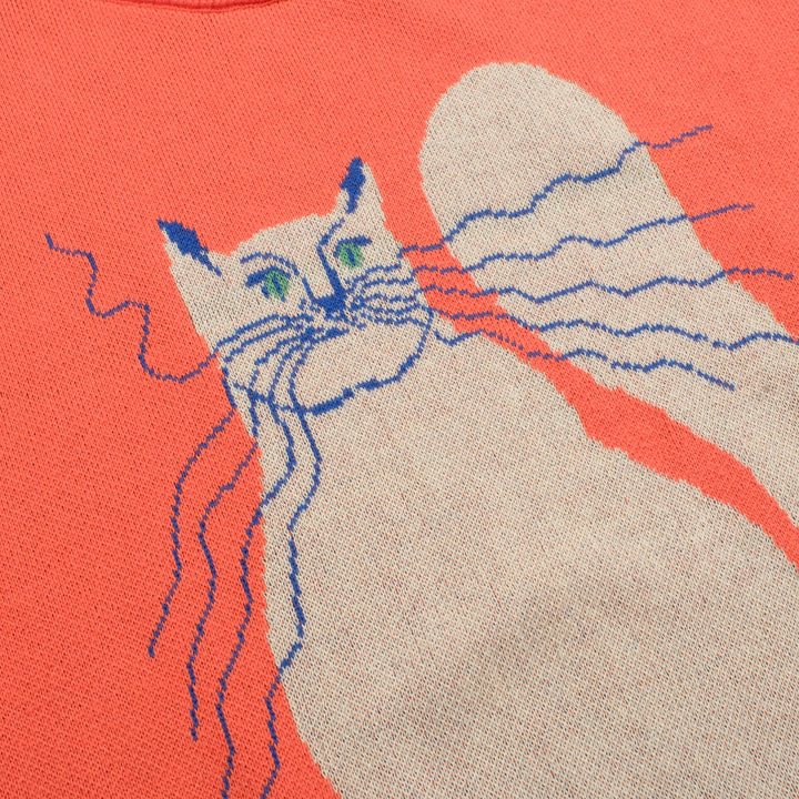 Women's orange cat vintage knitwear